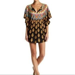 Trina Turk Moroccan Medallion Tunic Top Beach Cover Up Sz M